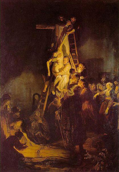 REMBRANDT Harmenszoon van Rijn Descent from the Cross. oil painting picture